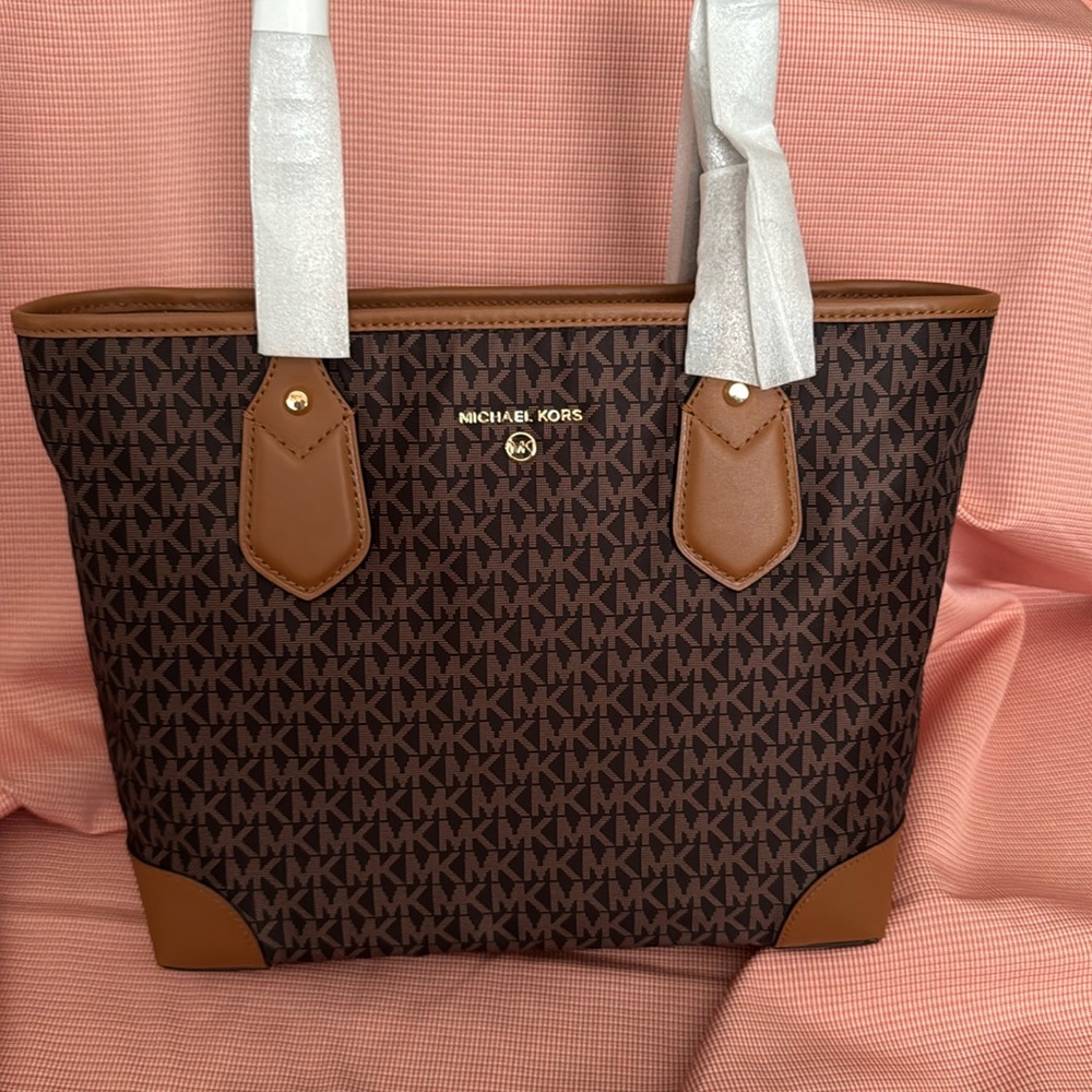 New Michael Kors Brown Eva Tote Bag